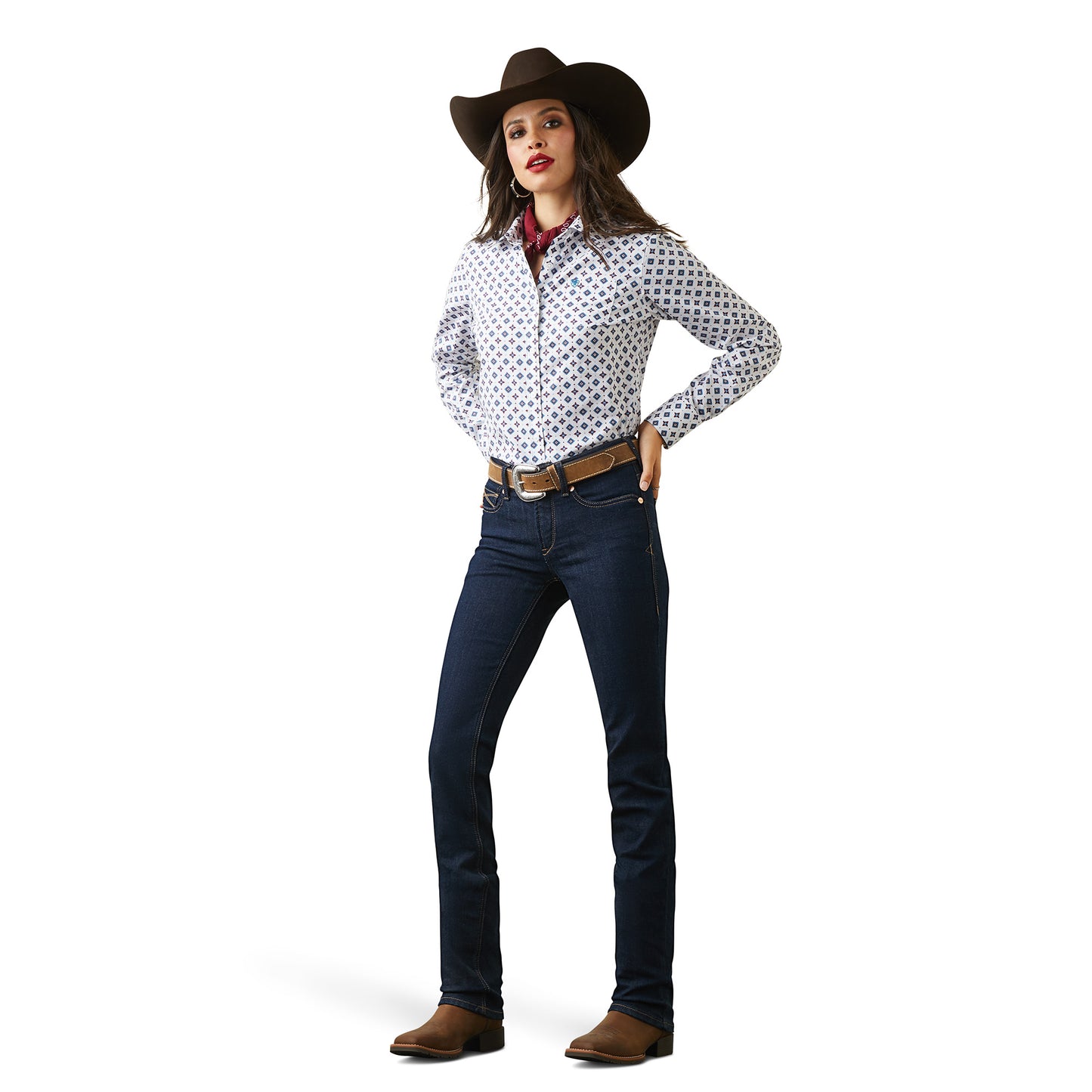 Ariat Ladies Rinse Blue R.E.A.L Ella Straight Leg Jean 10042224