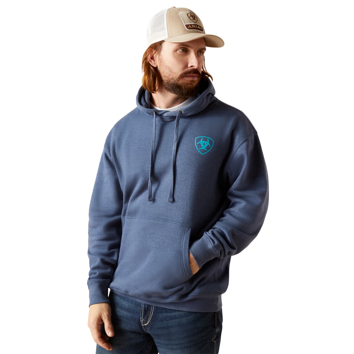 Ariat Men's V Waves Deep Space Blue Fleece Hoodie 10046627