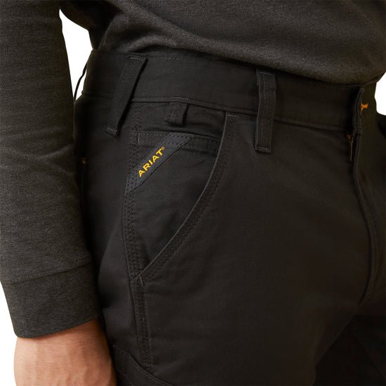 Ariat Men's Rebar M5 Made Tough Knee Guardian Black Straight Leg Pant 10045376