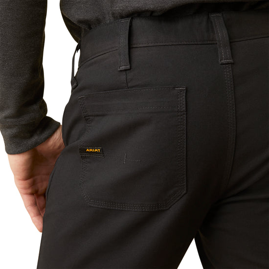 Ariat Men's Rebar M5 Made Tough Knee Guardian Black Straight Leg Pant 10045376
