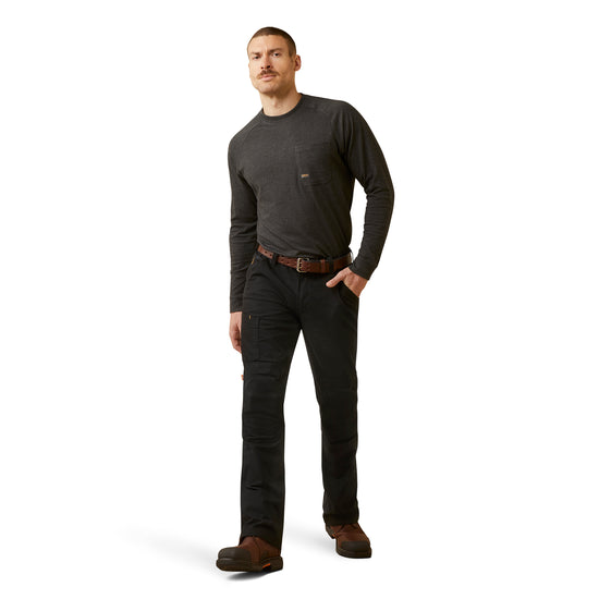 Ariat Men's Rebar M5 Made Tough Knee Guardian Black Straight Leg Pant 10045376