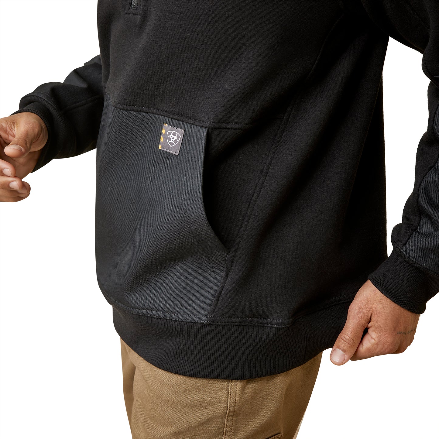 Ariat Men's Rebar Workman DuraCanvas 1/4 Zip Black Sweatshirt 10046401