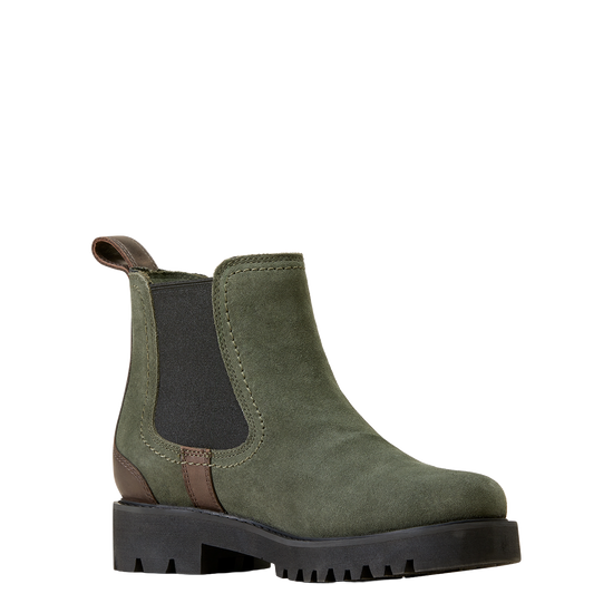 Ariat Ladies Wexford Lug Waterproof Forest Night Green Chelsea Boot 10047030