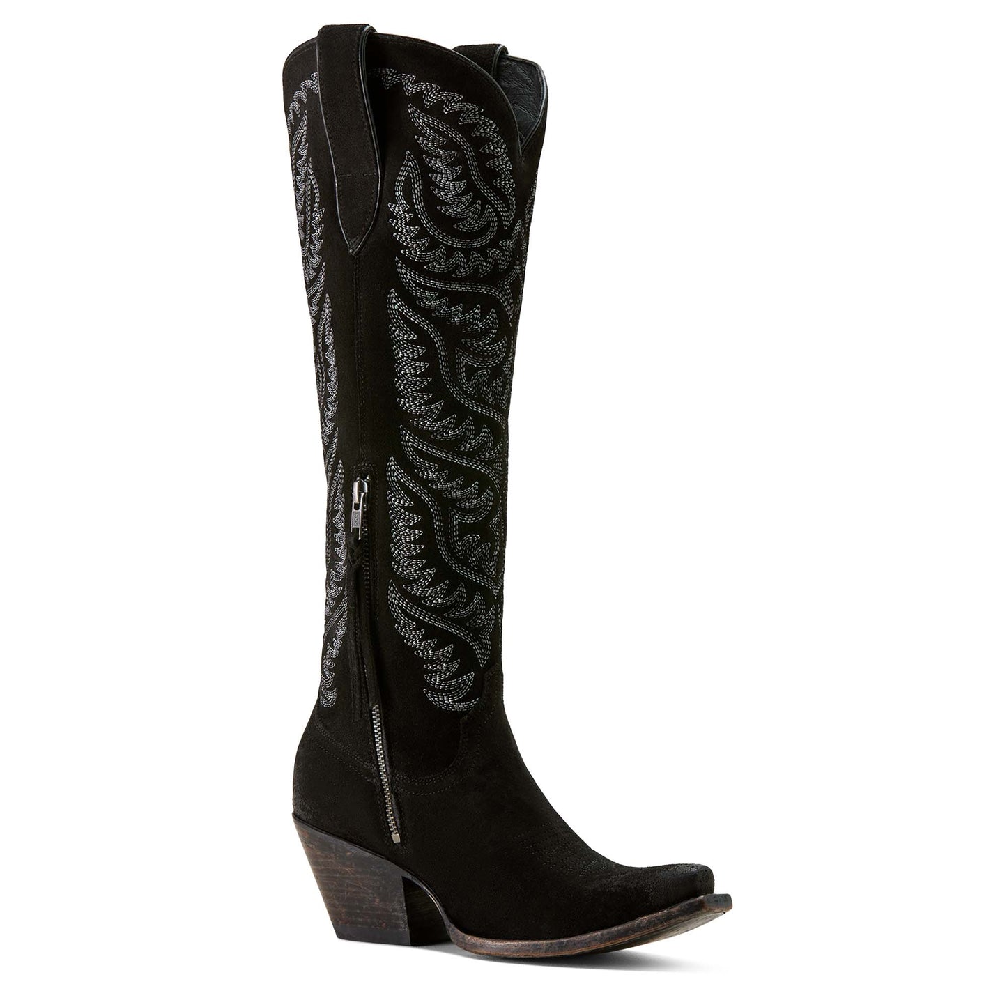 Ariat Ladies Laramie Distressed Black Suede X Toe Western Boots 10046988