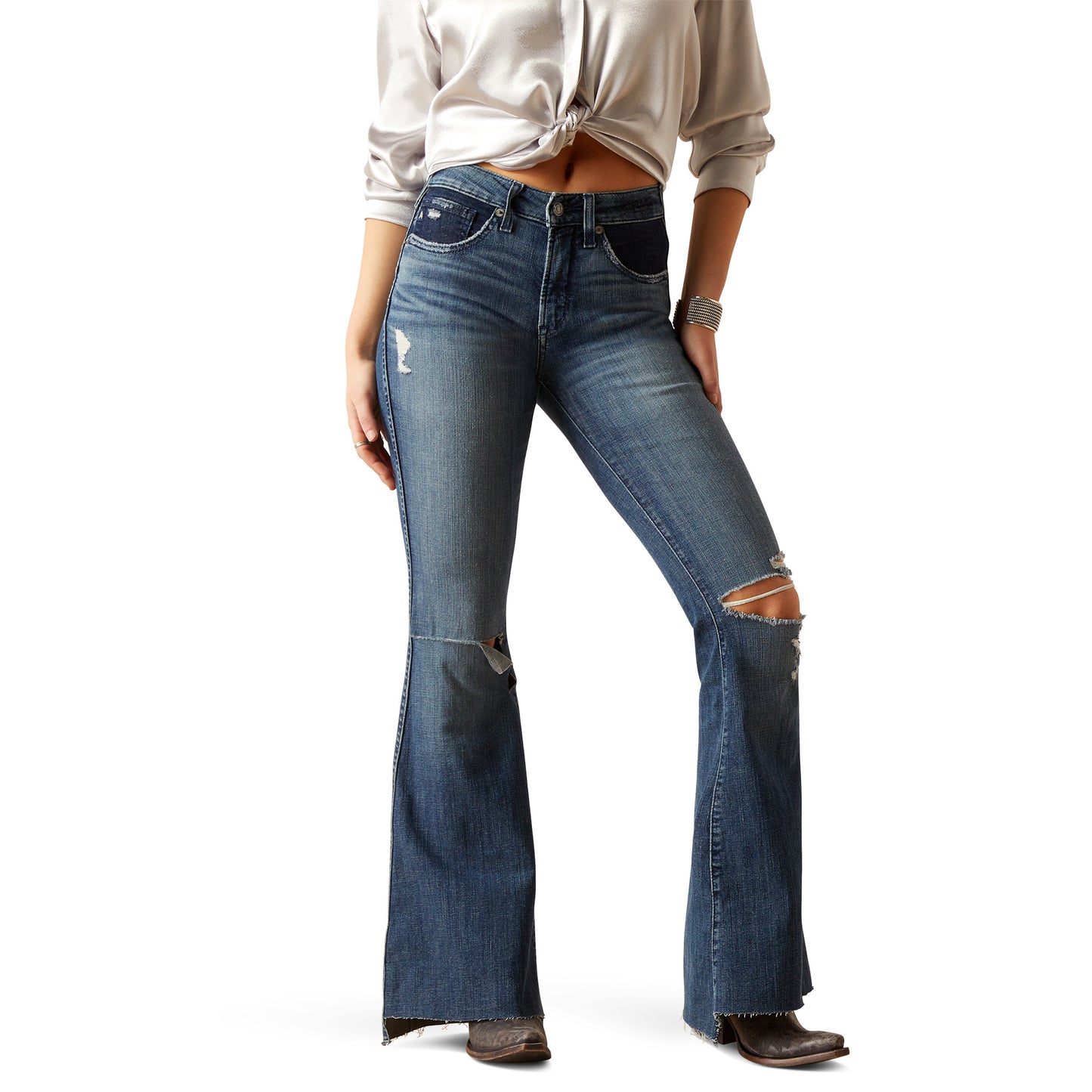 Ariat Ladies High Rise Canadian Blue Thea Flare Jeans 10047326