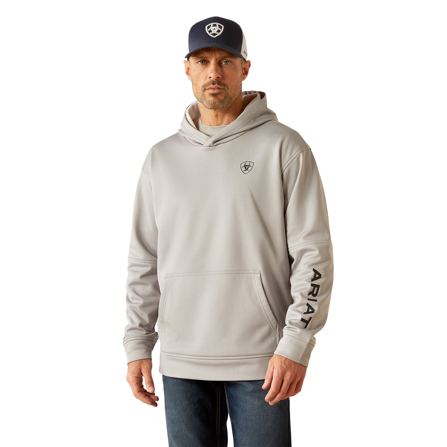 Ariat Men's Tex Fleece 2.0 Camo Pocket Grey Hoodie 10052021