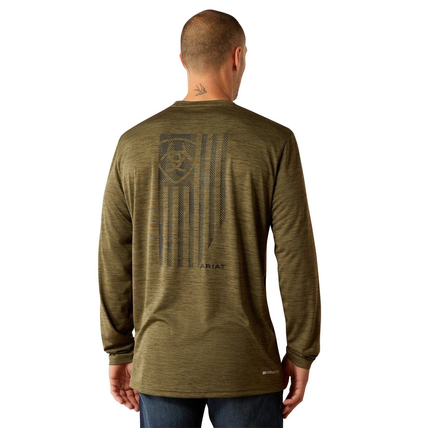 Ariat Men's Charger Camo Slice Brine Olive Heather T-Shirt 10052326