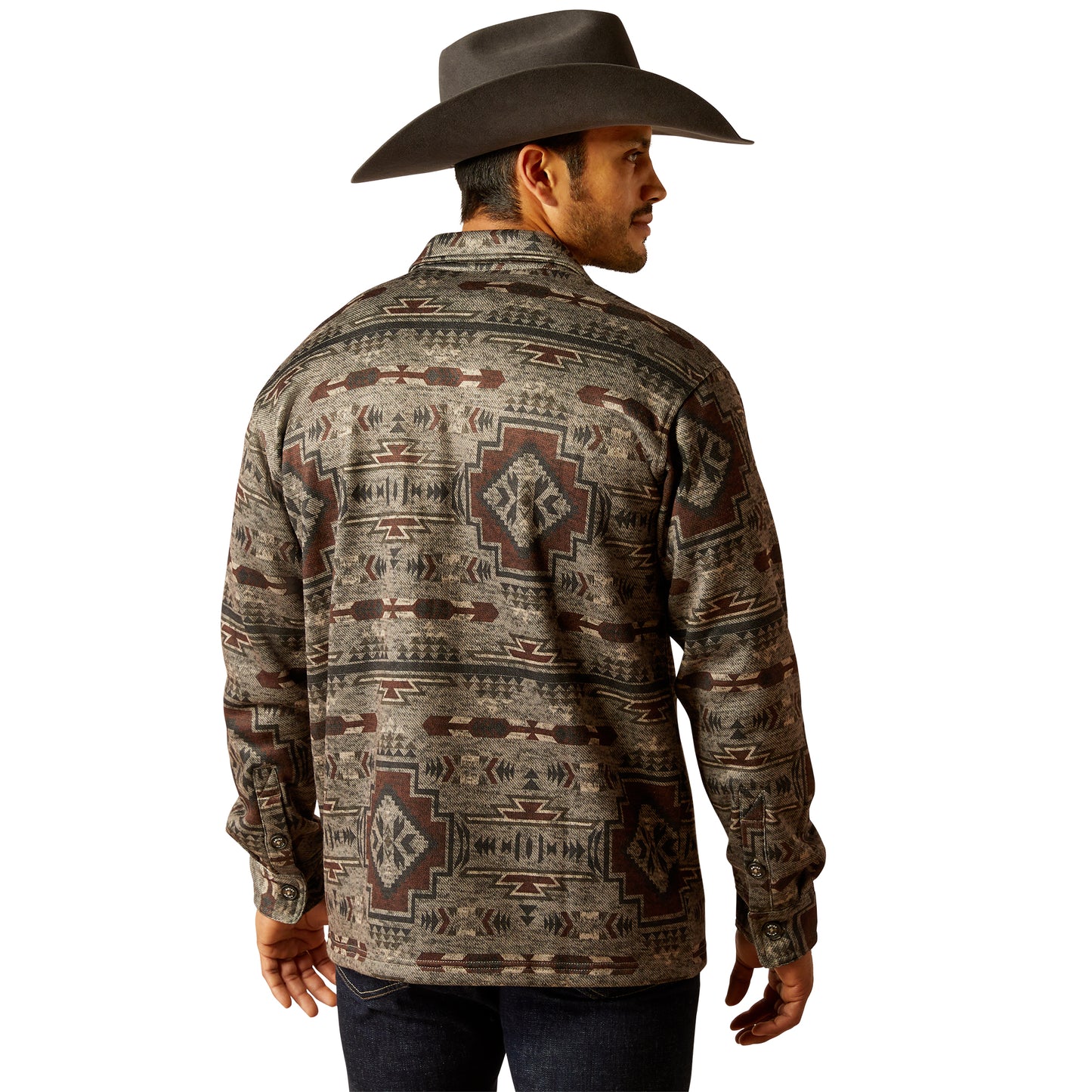 Ariat Men's Caldwell Brindle Brown Printed Shirt Jacket 10052781