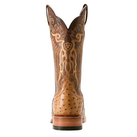 Ariat Men's Rio Honey Tan Full Quill Ostrich Square Toe Boots 10053580