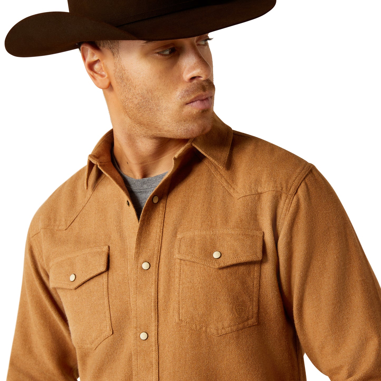 Ariat Men's Hyde Retro Fit Pale Khaki Snap Shirt 10053875