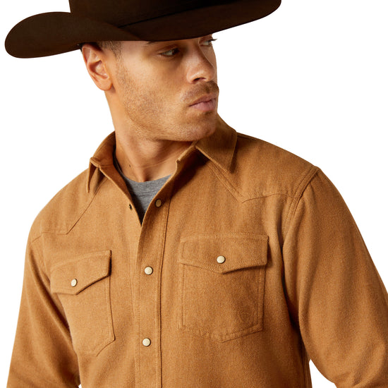Ariat Men's Hyde Retro Fit Pale Khaki Snap Shirt 10053875
