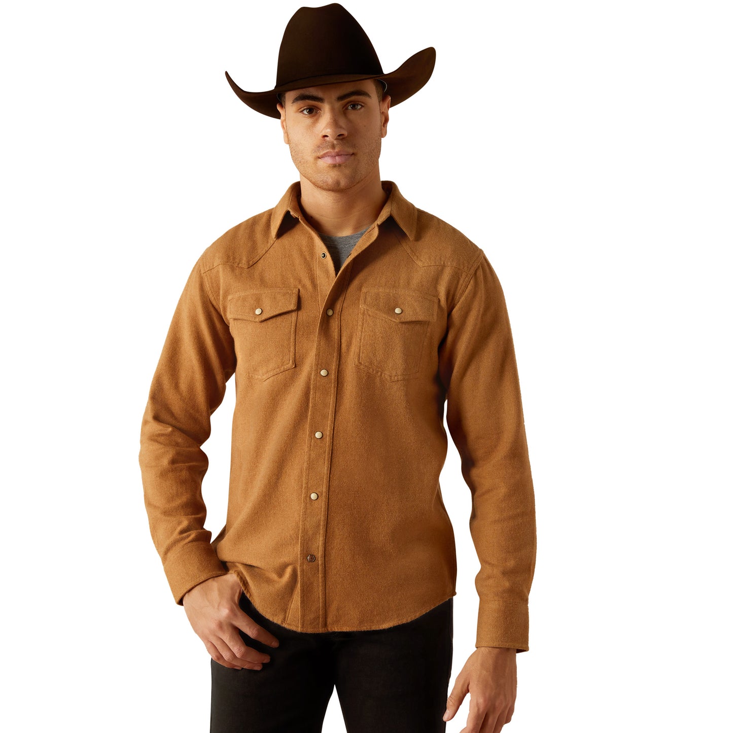Ariat Men's Hyde Retro Fit Pale Khaki Snap Shirt 10053875