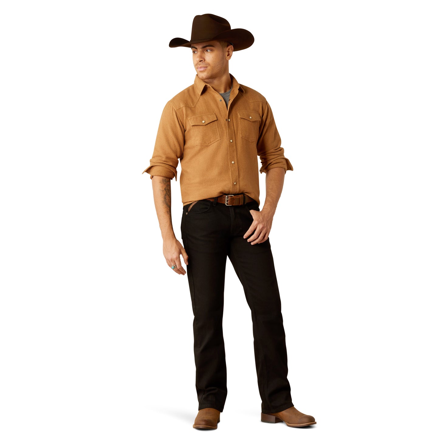 Ariat Men's Hyde Retro Fit Pale Khaki Snap Shirt 10053875