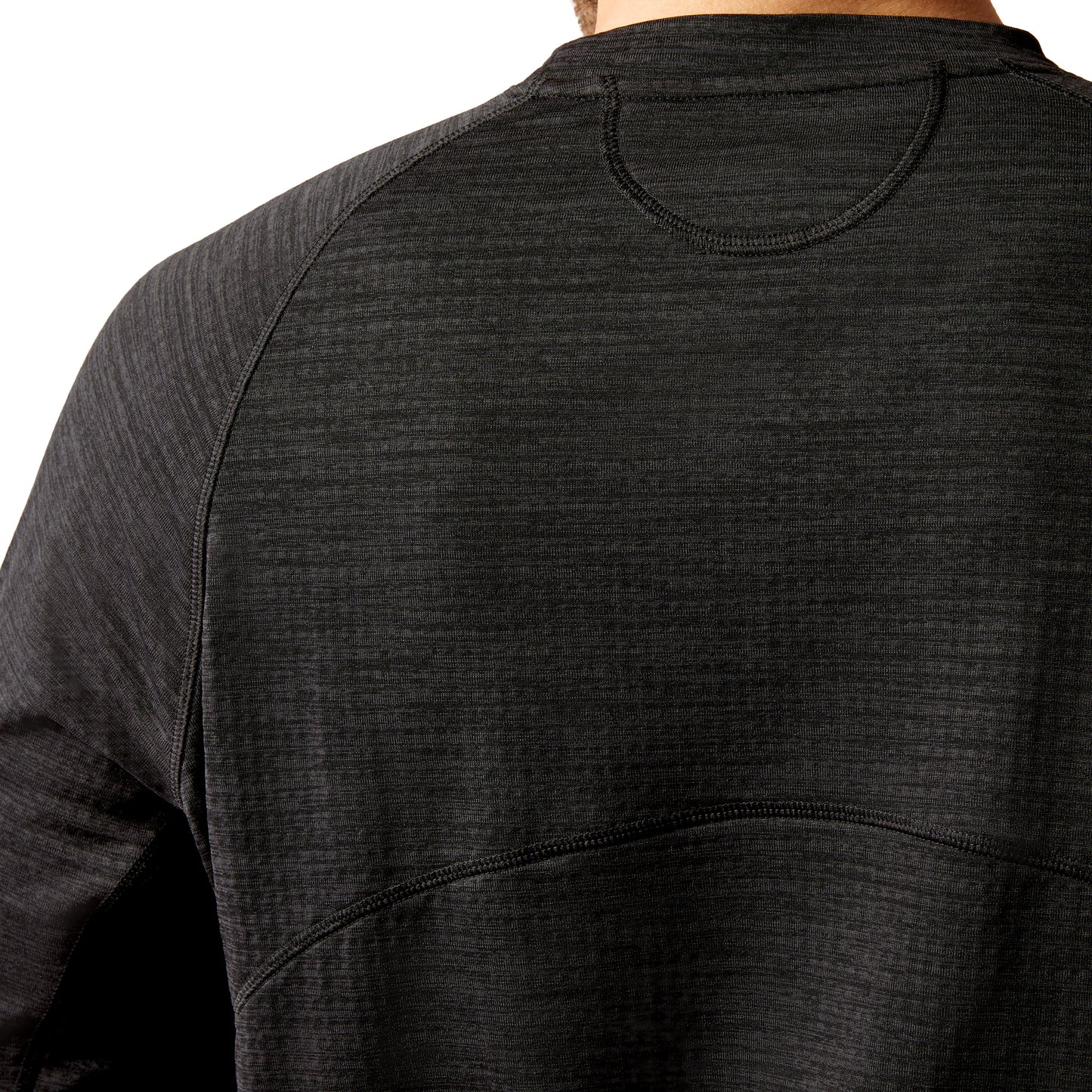 Ariat Men's Rebar Gridwork Black Crewneck Warm Fleece Shirt 10052075