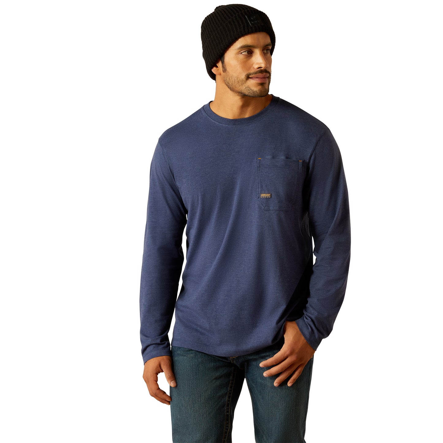 Ariat Men's Rebar Workman Reflective Flag Graphic Navy Heather T-Shirt 10052709