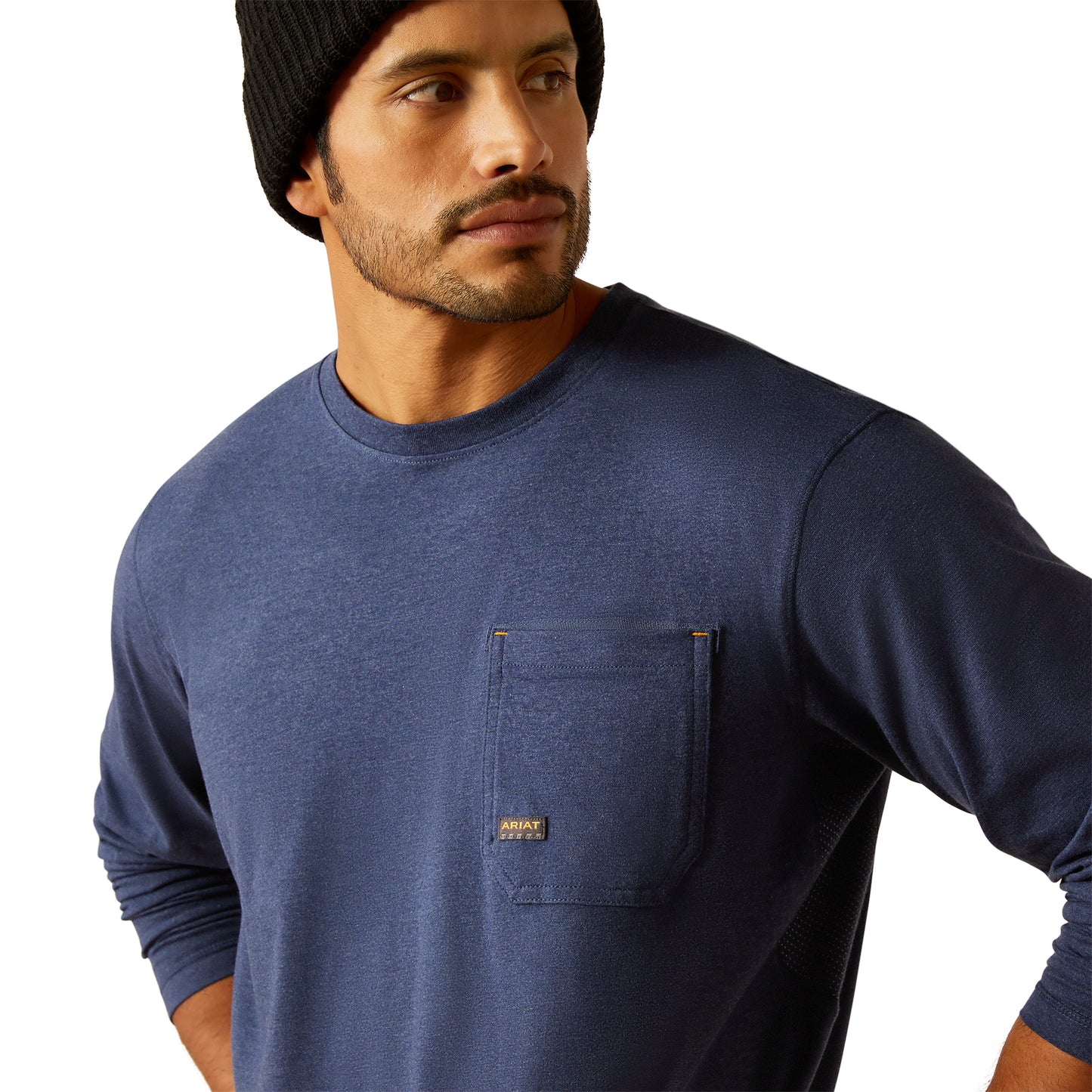 Ariat Men's Rebar Workman Reflective Flag Graphic Navy Heather T-Shirt 10052709