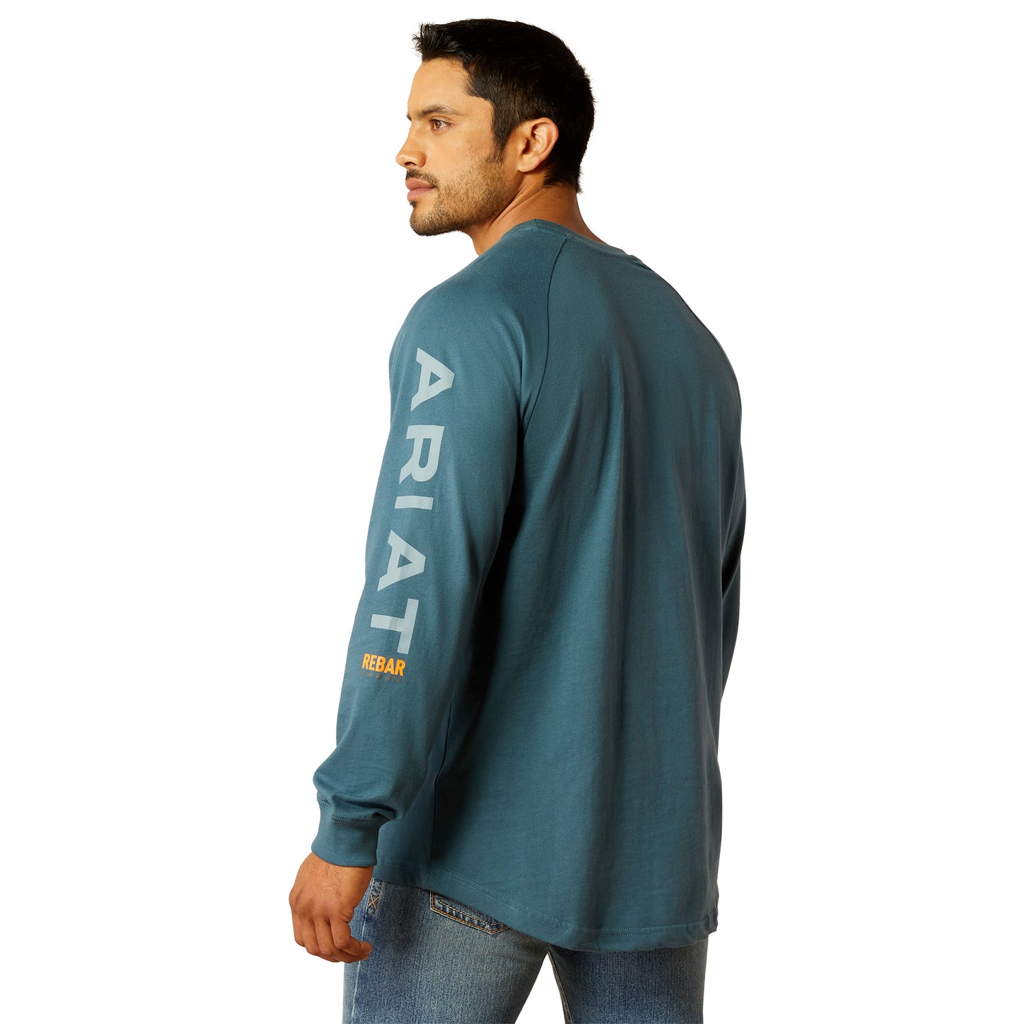 ARIAT Men's Rebar CottonStrong T-Shirt - Burning Rubber Graphic, Durable Jersey, Chest Pocket