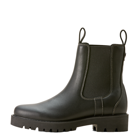 Ariat Ladies Wexford Lug Mid Jet Black Waterproof Chelsea Boot 10053771