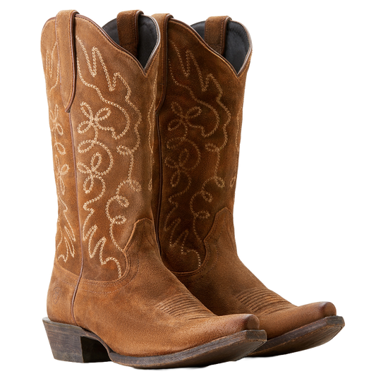 Ariat Ladies Jukebox Dark Ginger Suede Western Boots 10053790