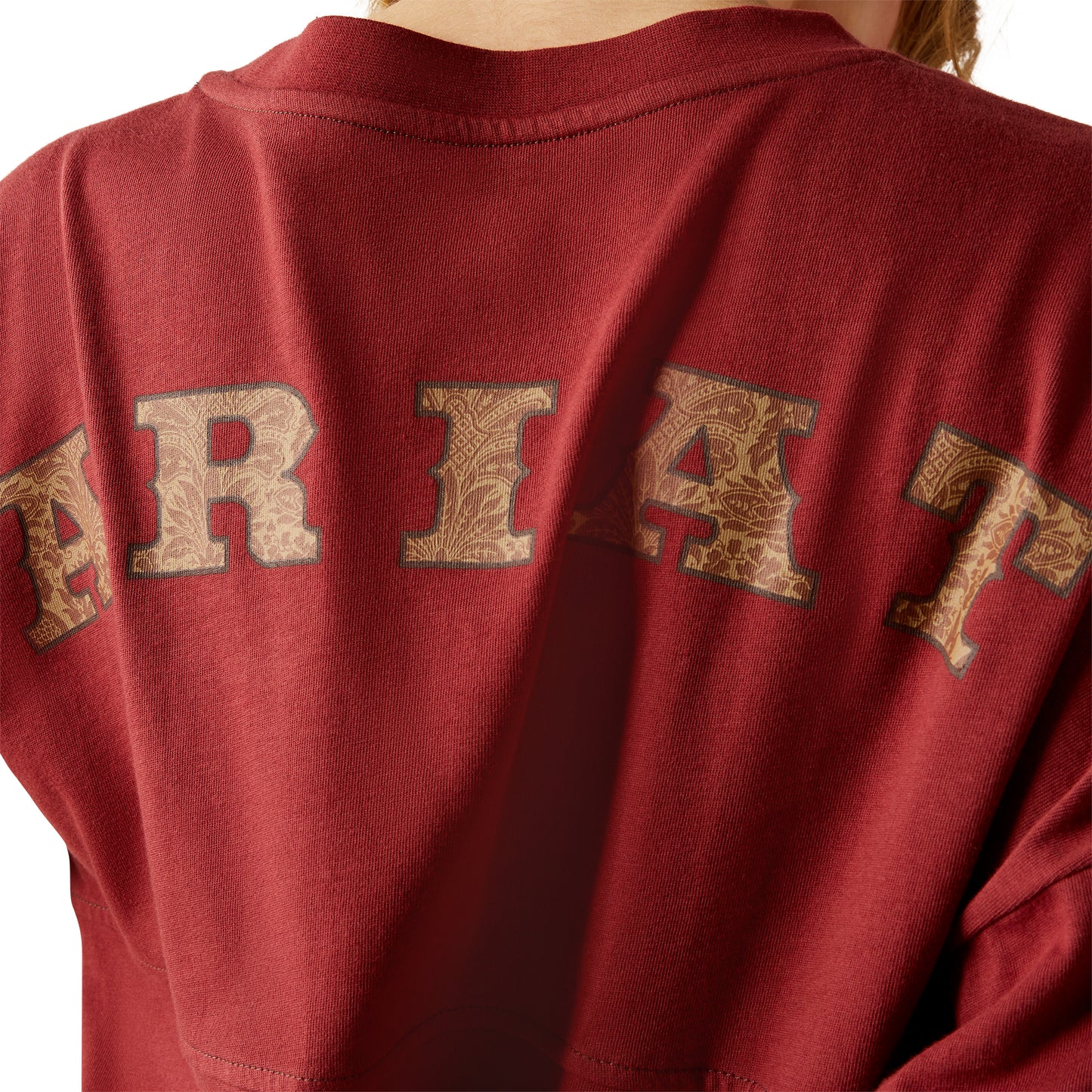 Ariat Ladies Tooled Logo Burnt Russet Oversized T-Shirt 10053891