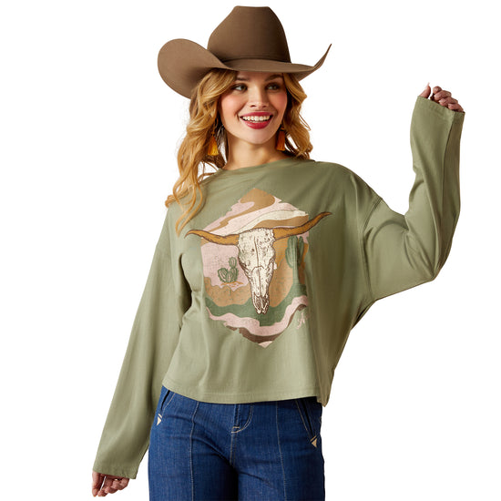 Ariat Ladies Wanderer Sea Spray Green Graphic T-Shirt 10053893
