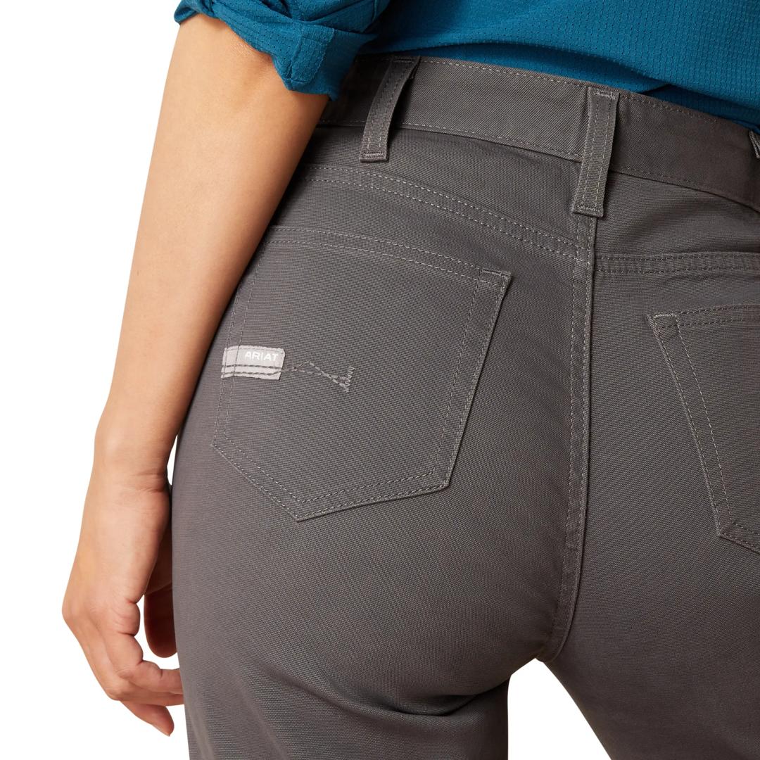 Ariat Ladies Rebar PR DuraStretch Made Tough Double Front Rebar Grey Straight Pant 10050620 detail02