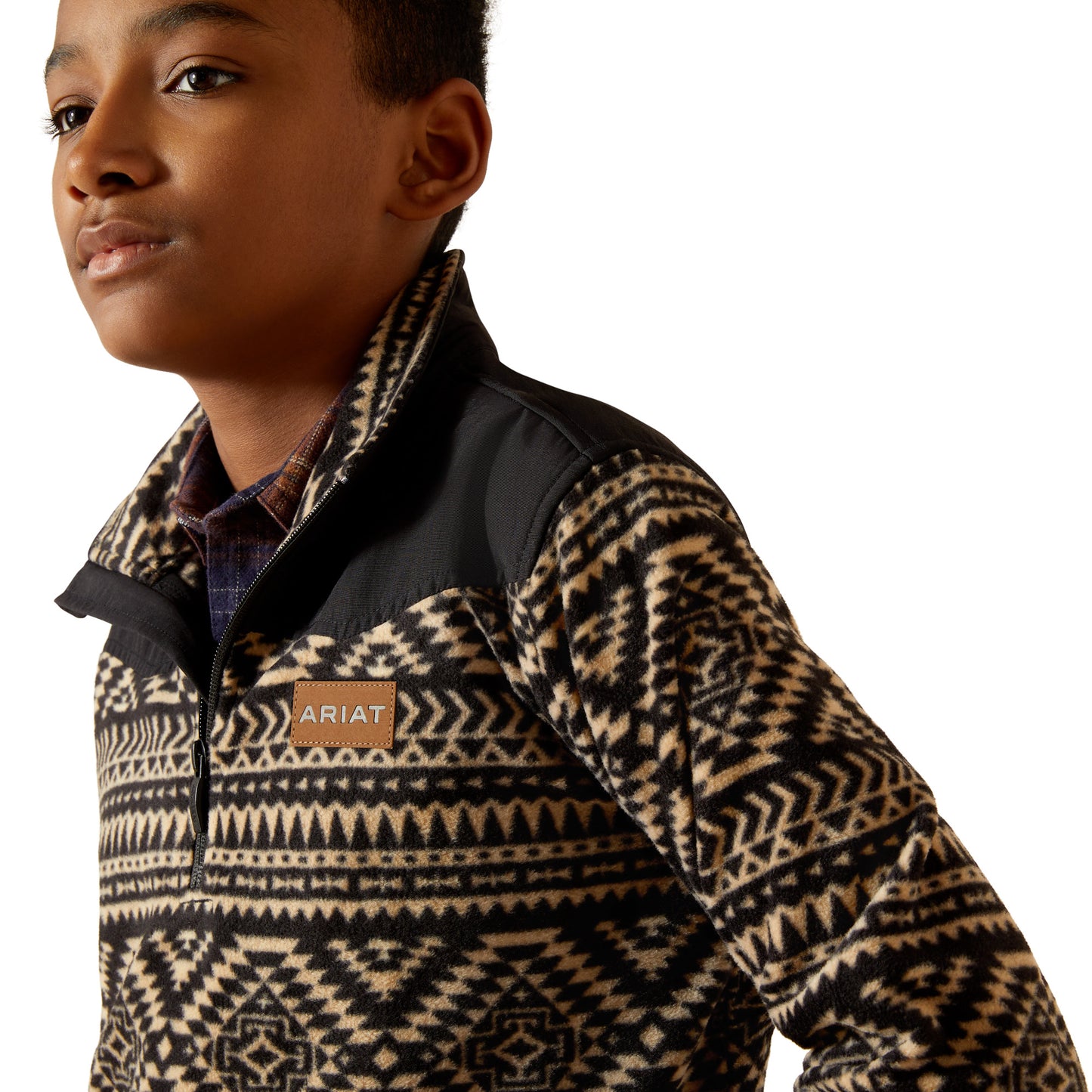 Ariat Youth Boy's Basis Black Southwest Quarter Zip Sweatshirt 10063765