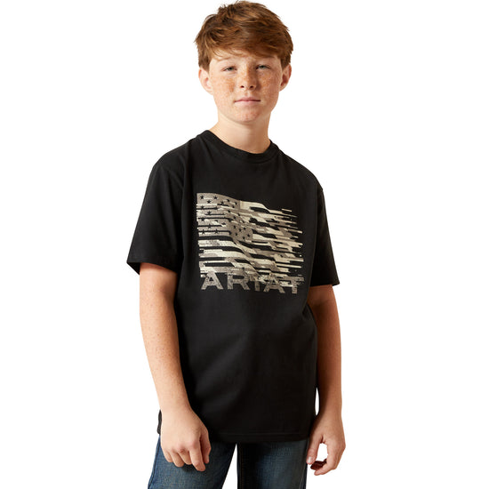 Ariat Youth Boy's Freedom Flag Black T-Shirt 10065980