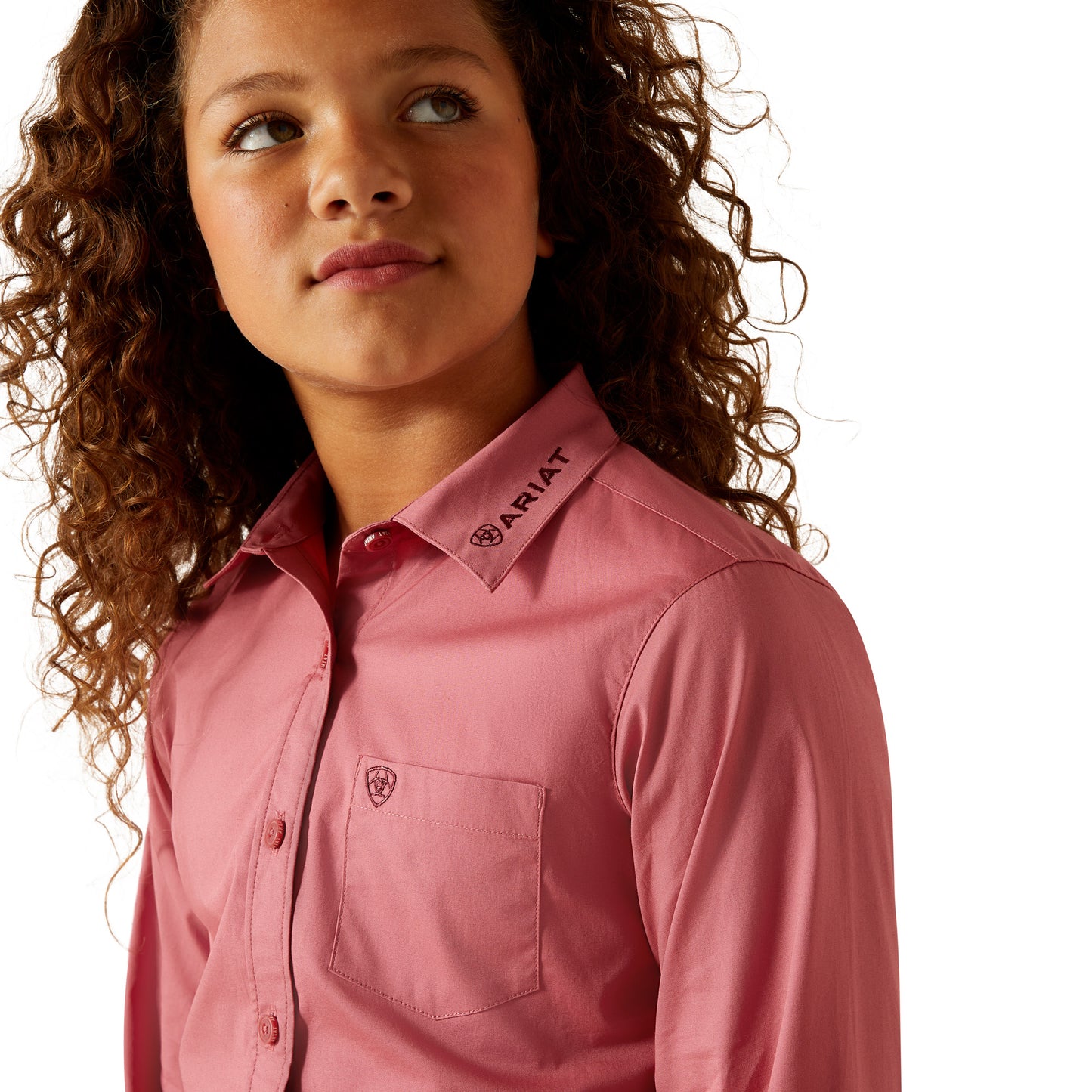 Ariat Youth Girl's Team Kirby Mauvewood Button Down Shirt 10062682