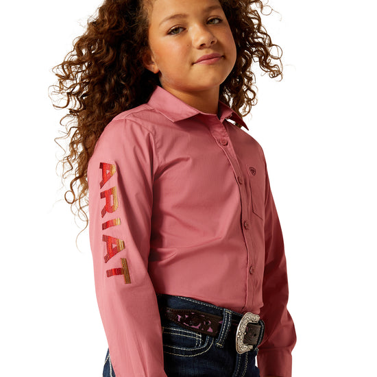 Ariat Youth Girl's Team Kirby Mauvewood Button Down Shirt 10062682