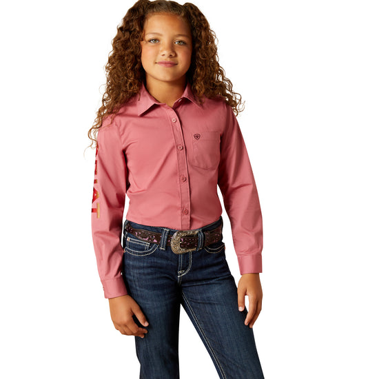 Ariat Youth Girl's Team Kirby Mauvewood Button Down Shirt 10062682