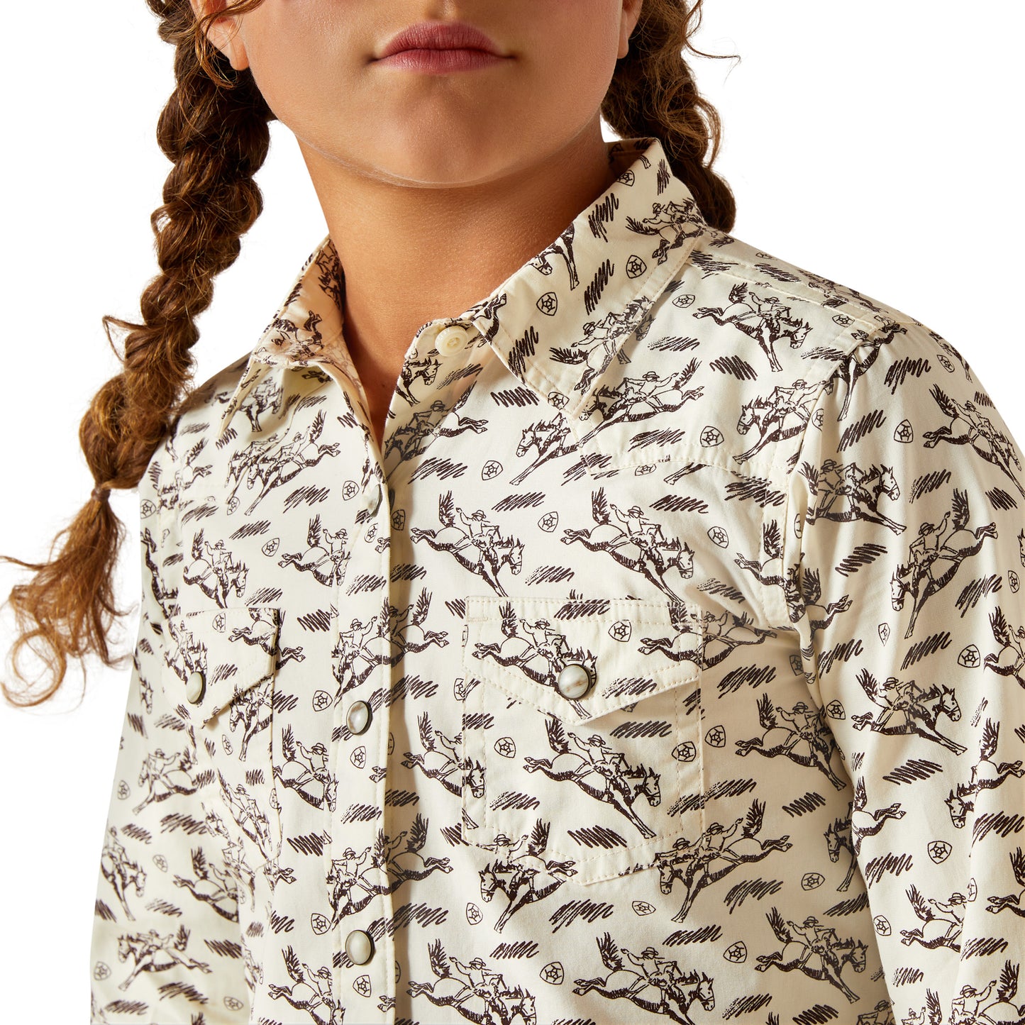 Ariat Youth Girl's Rodeo Time Bucking Horse Snap Shirt 10062842