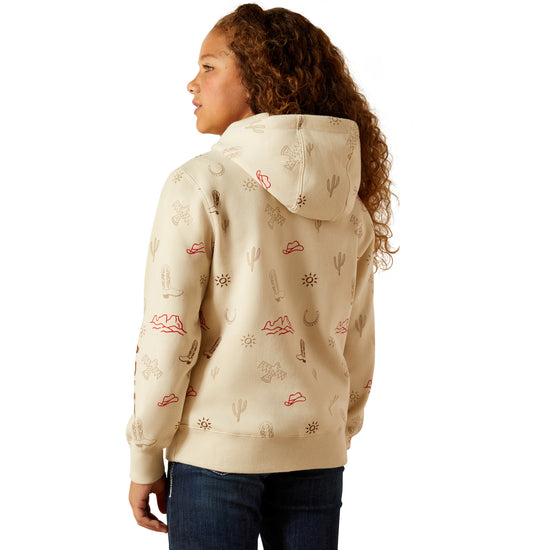 Ariat Youth Girl's Western Stamps Layla Print Hoodie 10062845