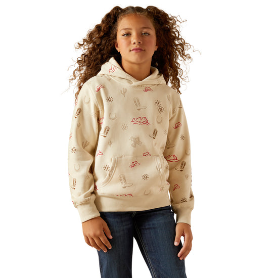 Ariat Youth Girl's Western Stamps Layla Print Hoodie 10062845