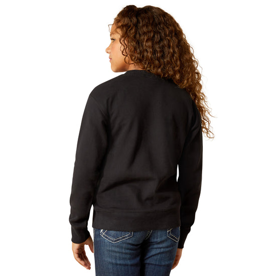 Ariat Youth Girl's Solid Black Booted Logo Sweatshirt 10062846