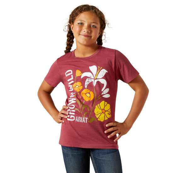 Ariat Youth Girl's Cardinal Red Grown Wild T-Shirt 10062919