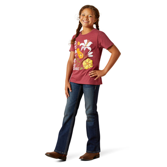 Ariat Youth Girl's Cardinal Red Grown Wild T-Shirt 10062919