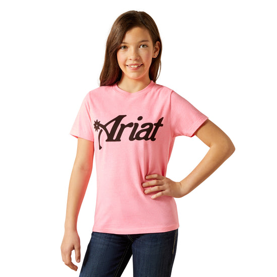 Ariat Youth Girl's Spur Script Pink Ice T-Shirt 10063748
