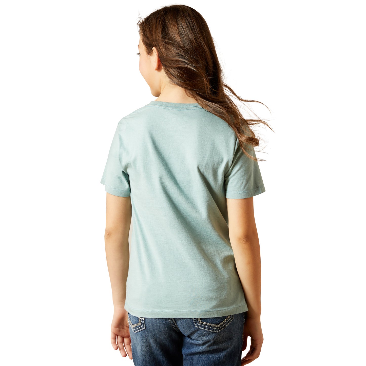 Ariat Youth Girl's SW Brand Lock Up Rivergreen Graphic T-Shirt 10063750