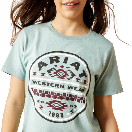 Ariat Youth Girl's SW Brand Lock Up Rivergreen Graphic T-Shirt 10063750