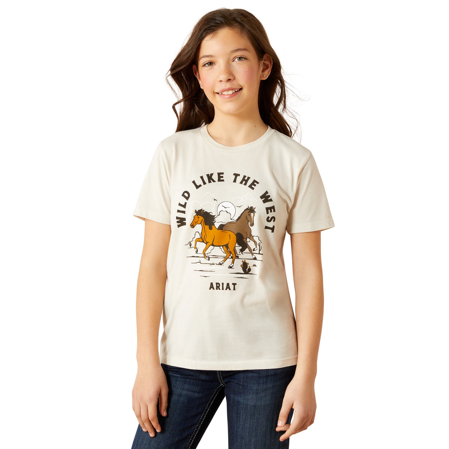 Ariat Youth Girl's Wild Like The West Natural T-Shirt 10063752