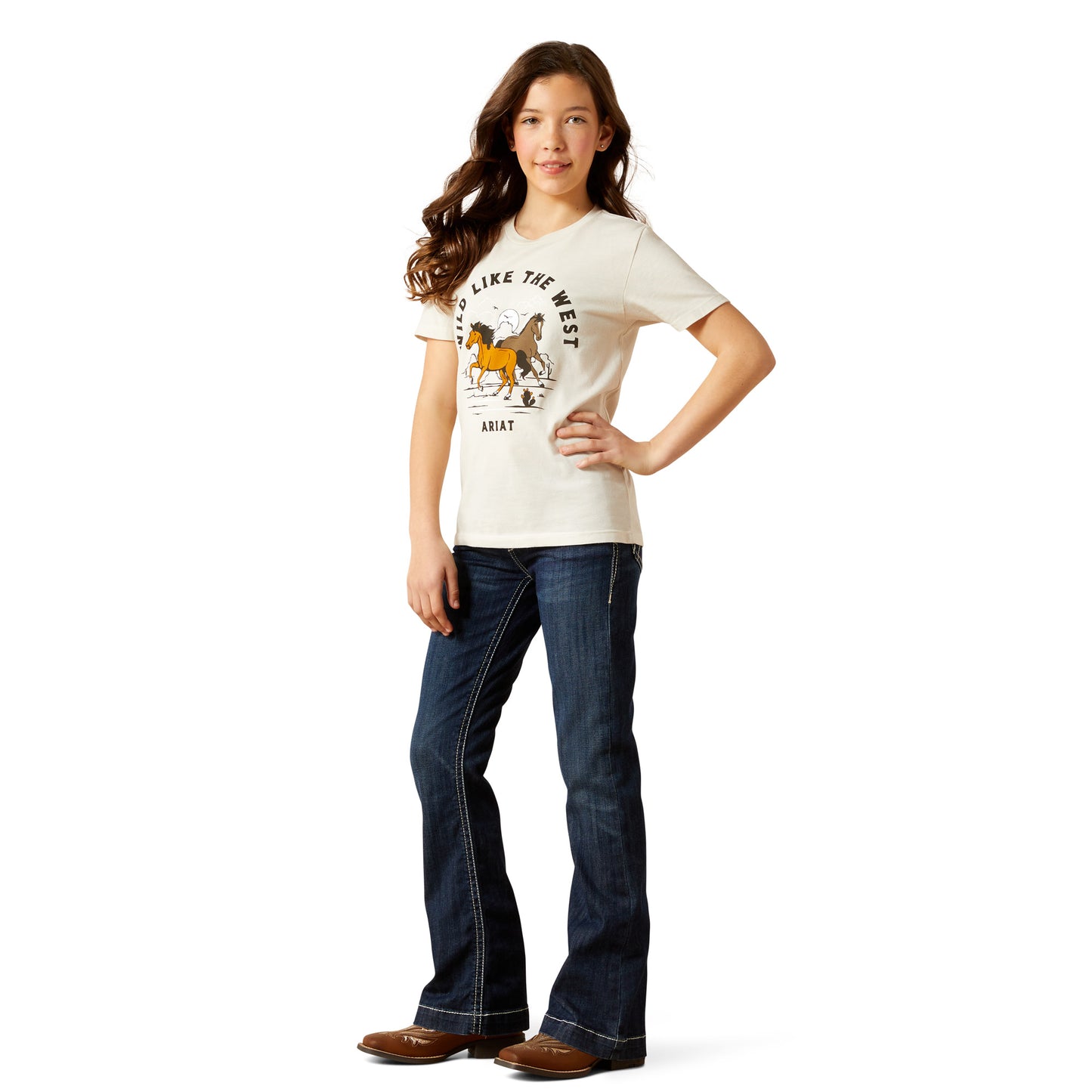 Ariat Youth Girl's Wild Like The West Natural T-Shirt 10063752