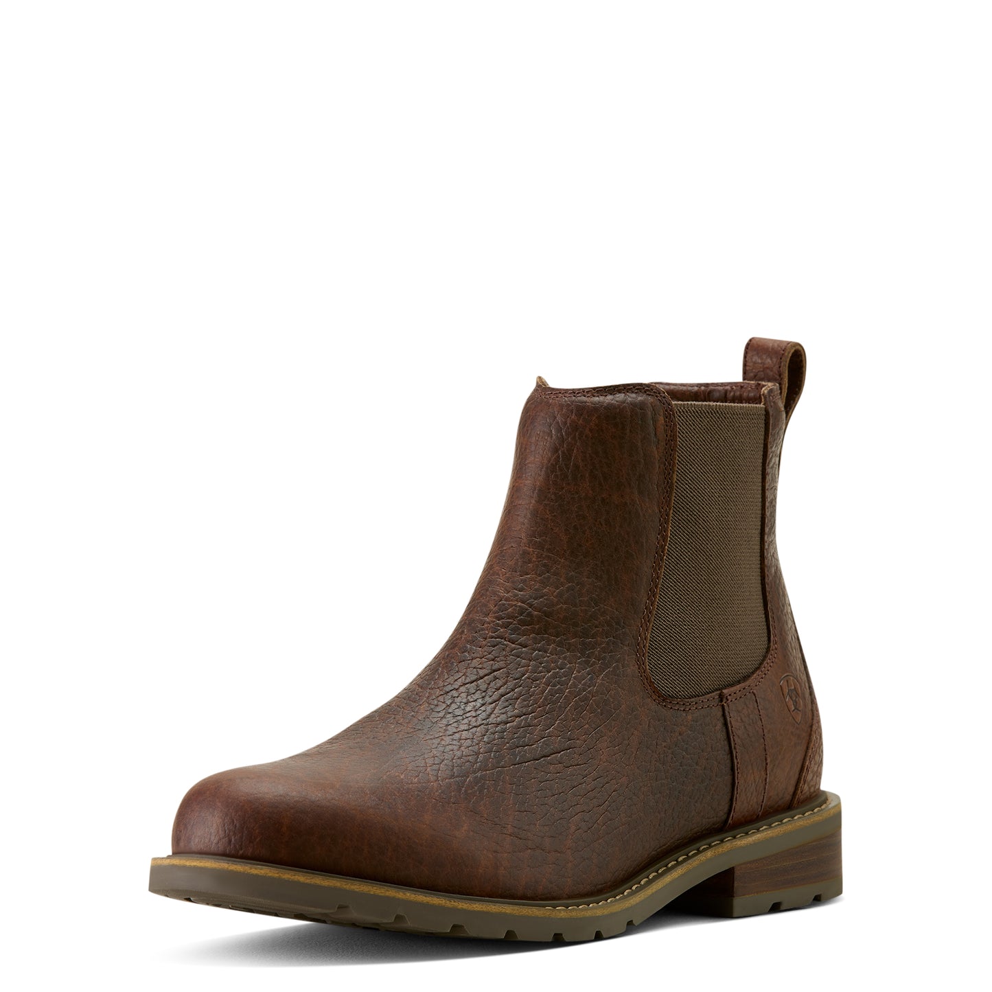 Ariat Men's Wexford Bison Cognac Leather Round Toe Chelsea Boot 10063831