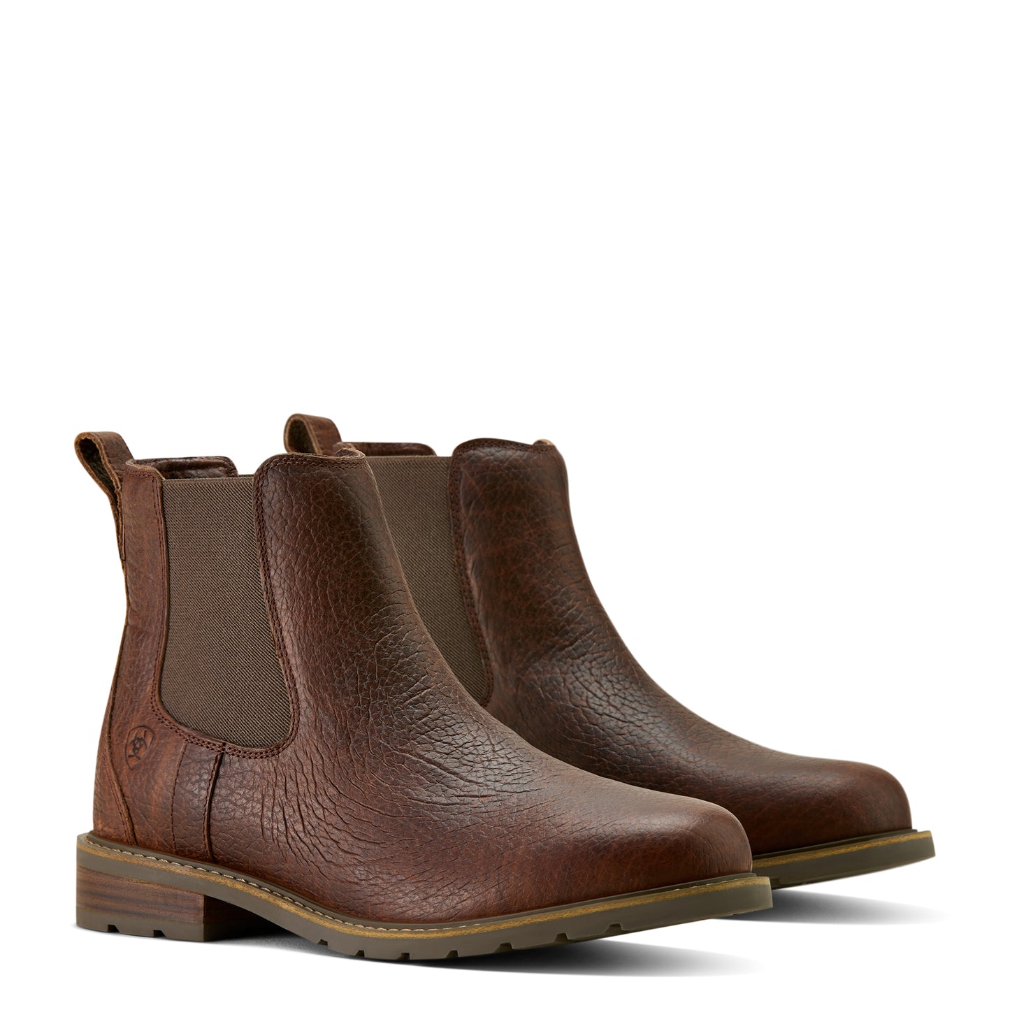Ariat Men's Wexford Bison Cognac Leather Round Toe Chelsea Boot 10063831