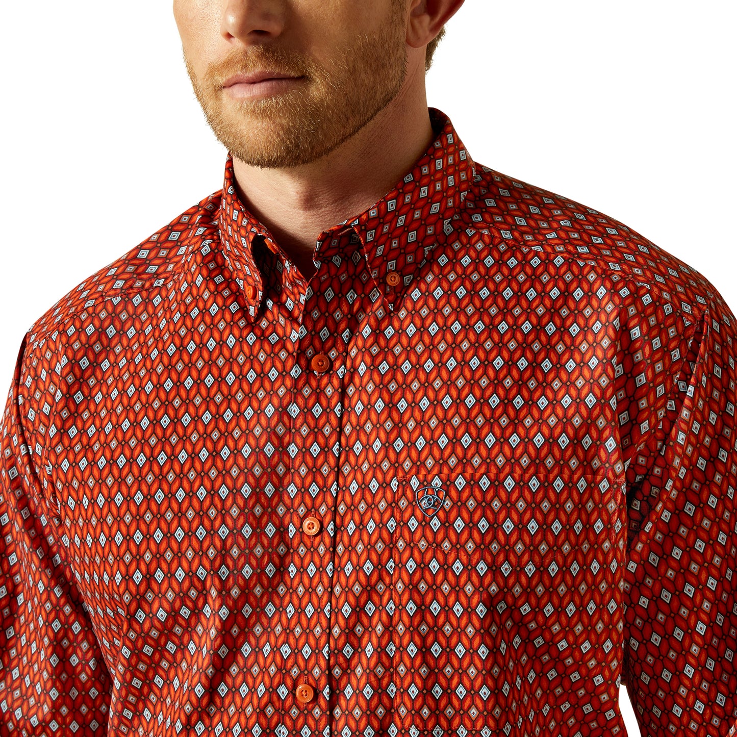 Ariat Men's Thadd Red Classic Fit Button Down Shirt 10062187