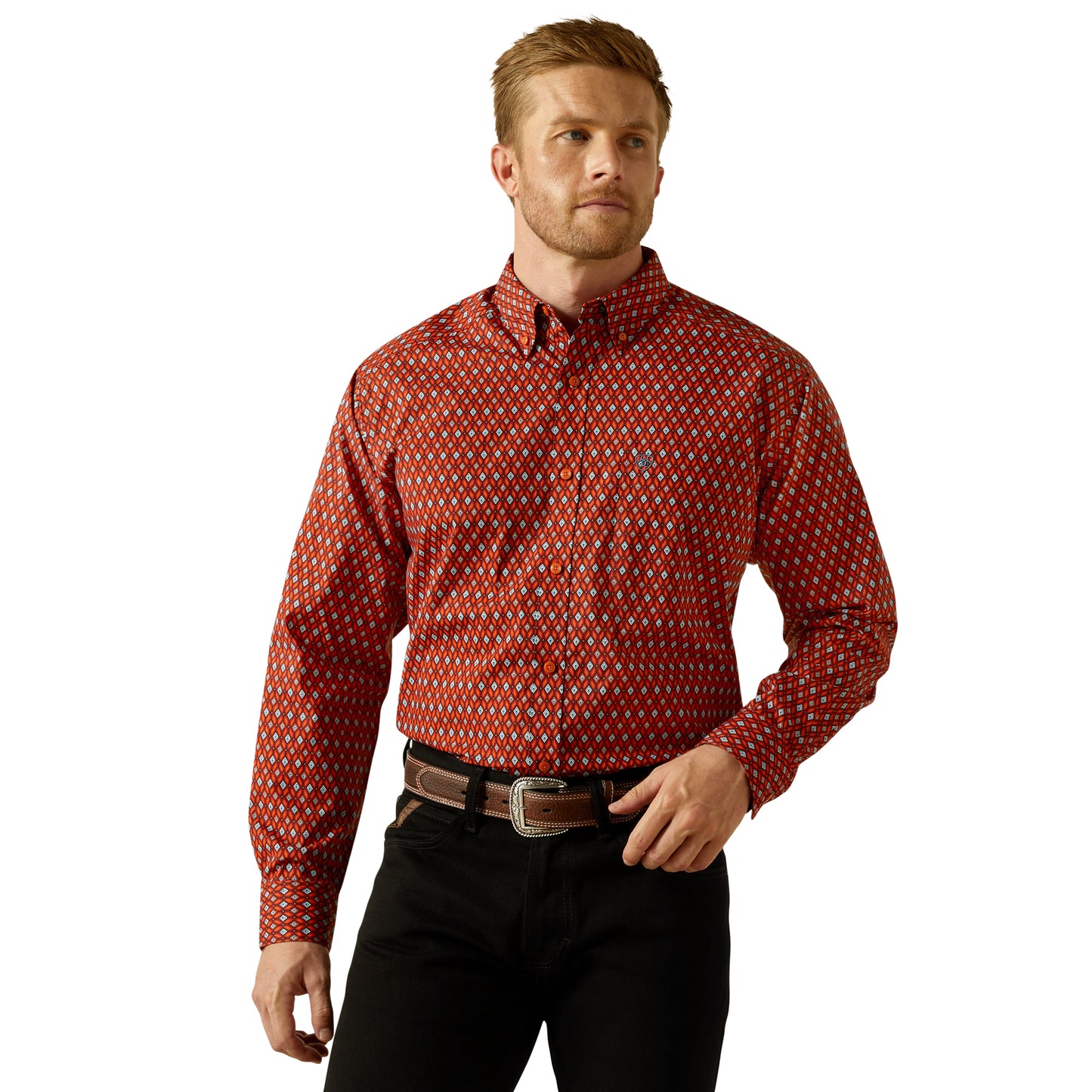 Ariat Men's Thadd Red Classic Fit Button Down Shirt 10062187