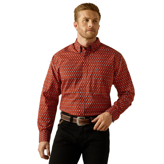 Ariat Men's Thadd Red Classic Fit Button Down Shirt 10062187