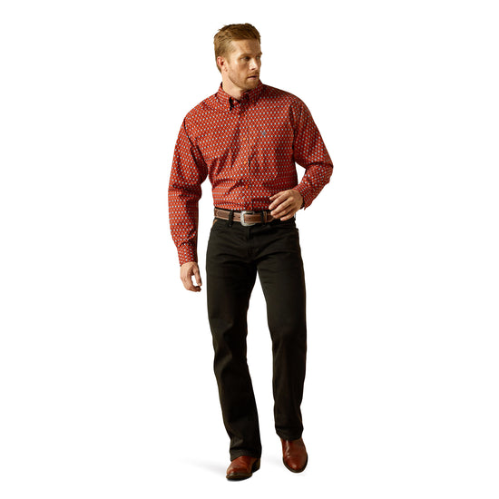 Ariat Men's Thadd Red Classic Fit Button Down Shirt 10062187