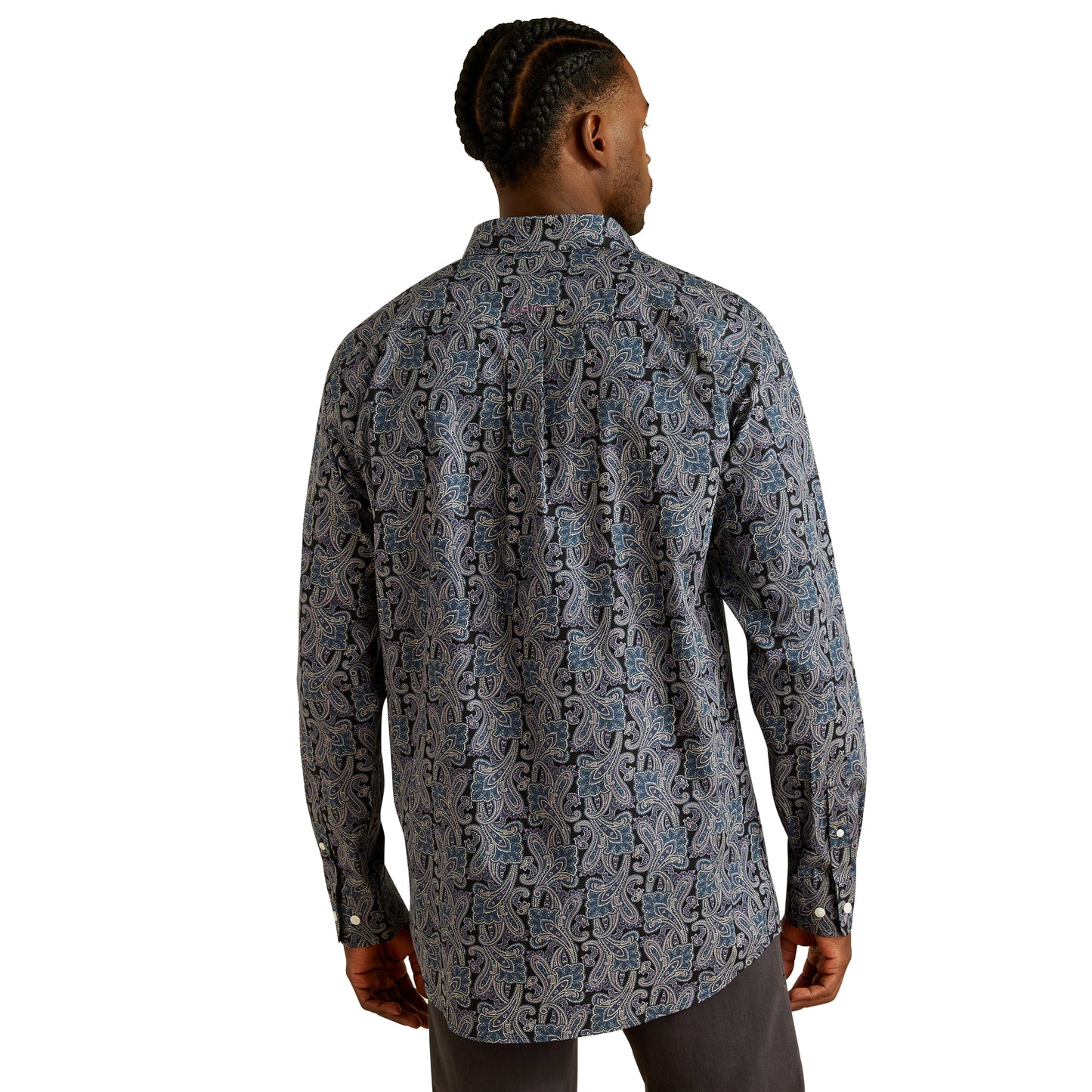 Ariat Men's Wrinkle Free Dex Navy Fitted Button Down Shirt 10062200 Ariat Men's Wrinkle Free Dex Navy Fitted Button Down Shirt 10062200