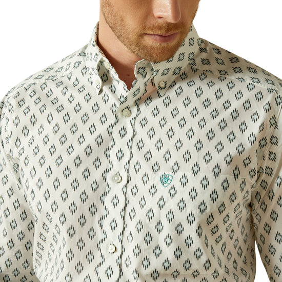 Ariat Men's Bass Fitted White Button Down Shirt 10062203